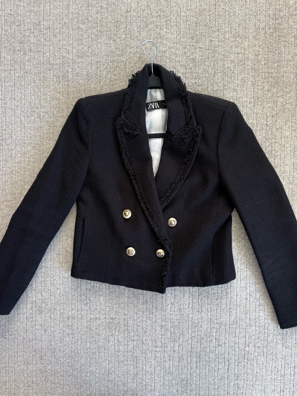 Zara Boucle Cropped Blazer